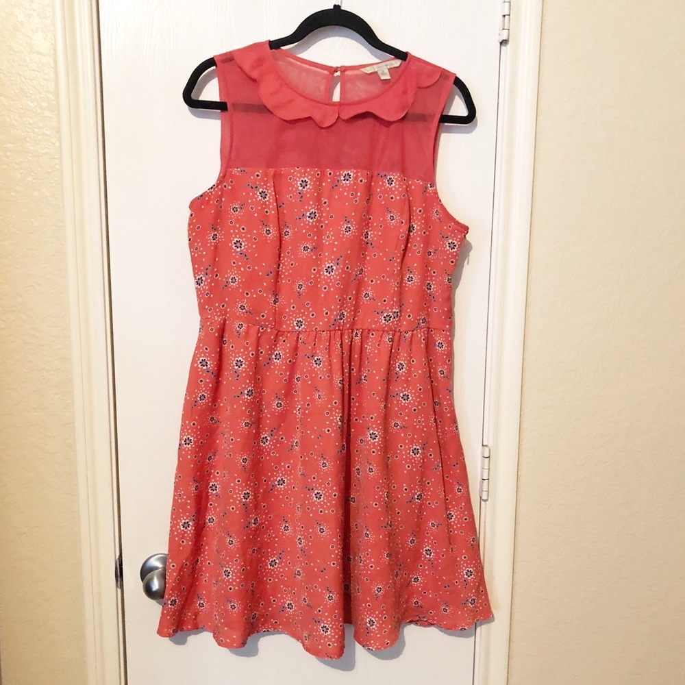 [Lauren Conrad] Coral Floral Spring Dress
